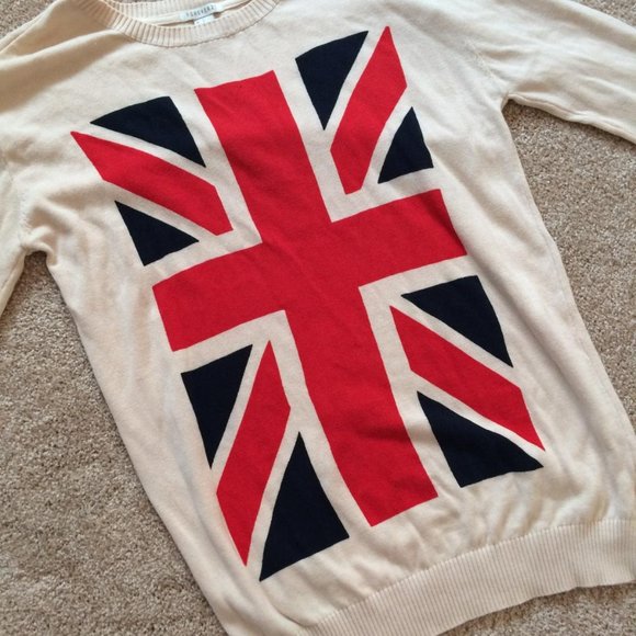 NWOT Forever 21 Union Jack Sweater - Picture 2 of 4